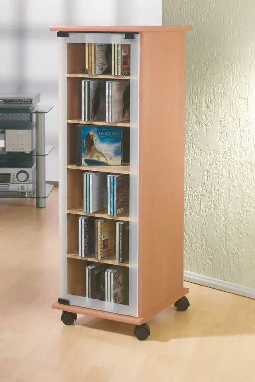 CD-Turm VCM Valenza drehbar für 300 CDs oder 130 DVDs